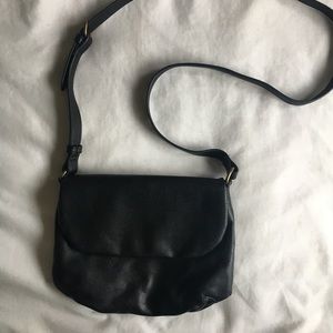 Black faux leather purse